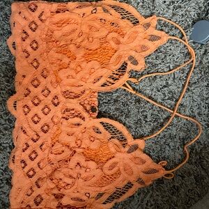 Free People Vibrant Orange Lace Bandeau